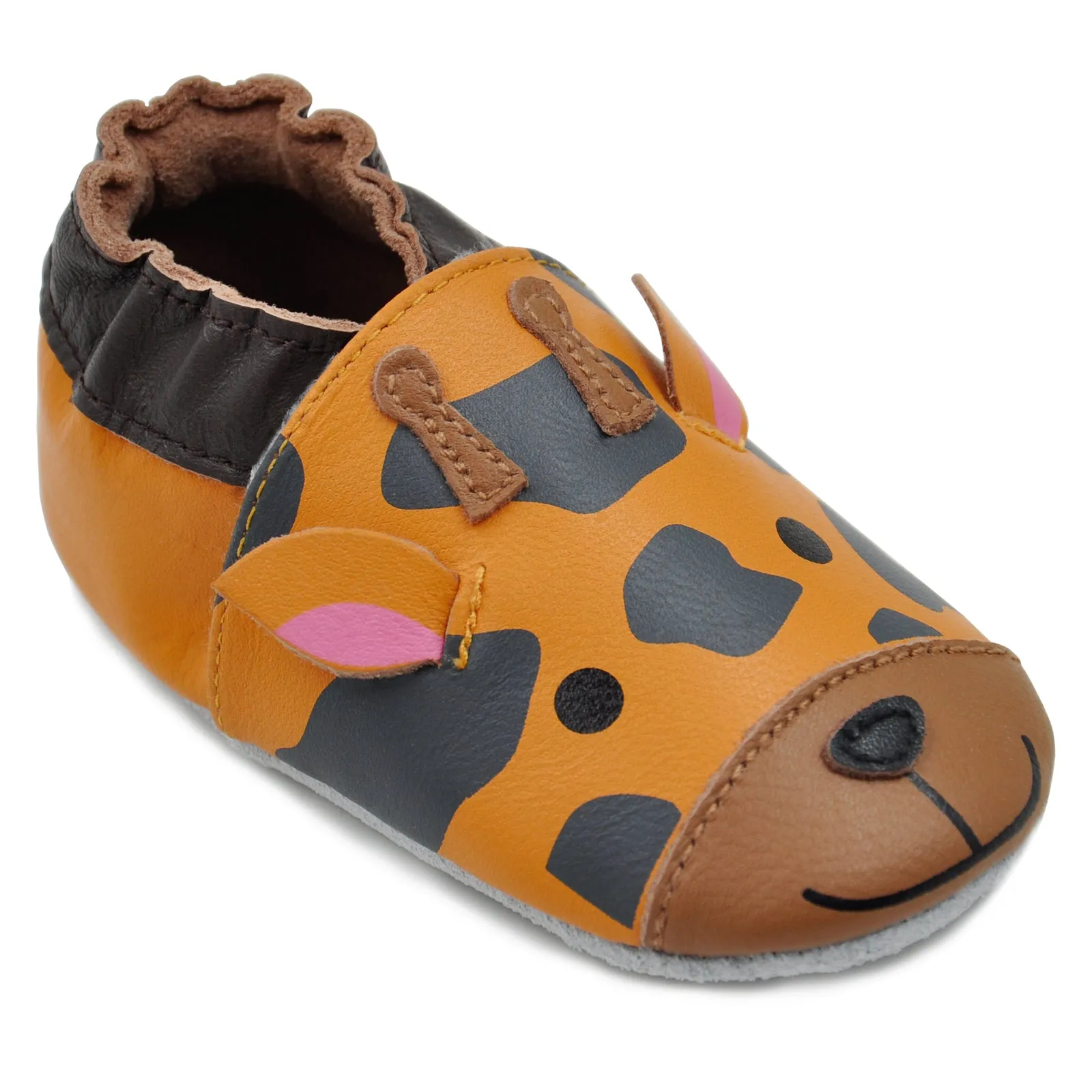 Kimi   Kai Unisex Soft Sole Leather Baby Shoes - Giraffe