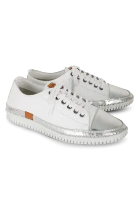 Lace up Leather Sneaker | WHITE | TRUFFLE AB