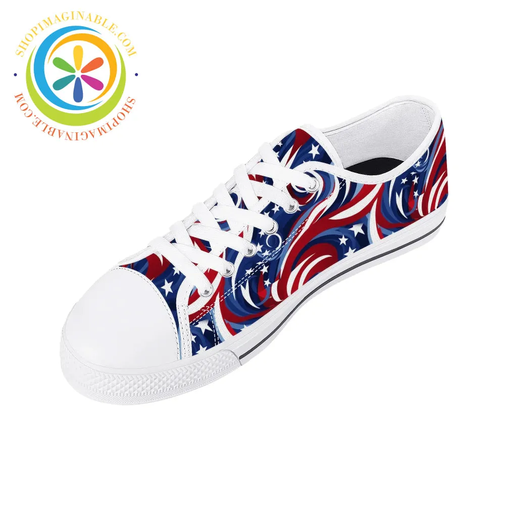 Let Freedom Ring!  Ladies Low Top Canvas Shoes