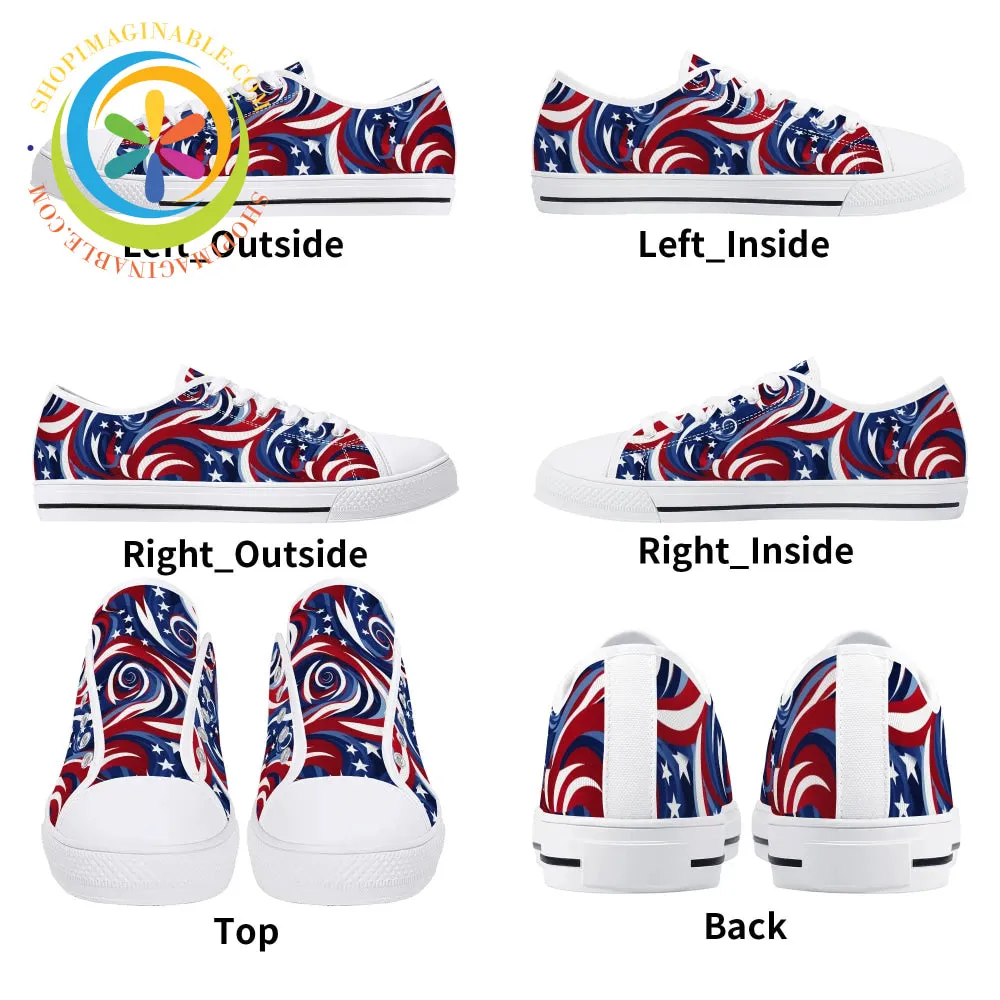 Let Freedom Ring!  Ladies Low Top Canvas Shoes