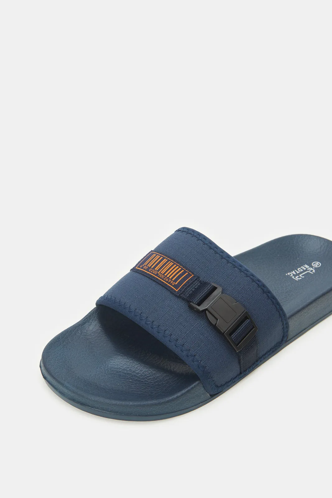 Men Navy Buckle Slide