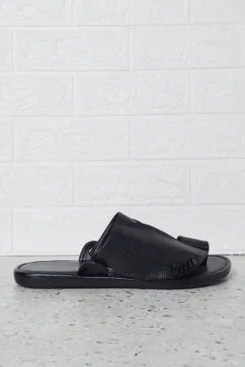 Men Solid Black Shirqui Sandals