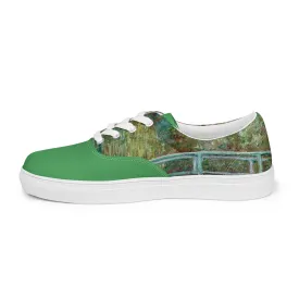 Men's Claude Monet Inspired Water Lilies lace-up canvas shoes