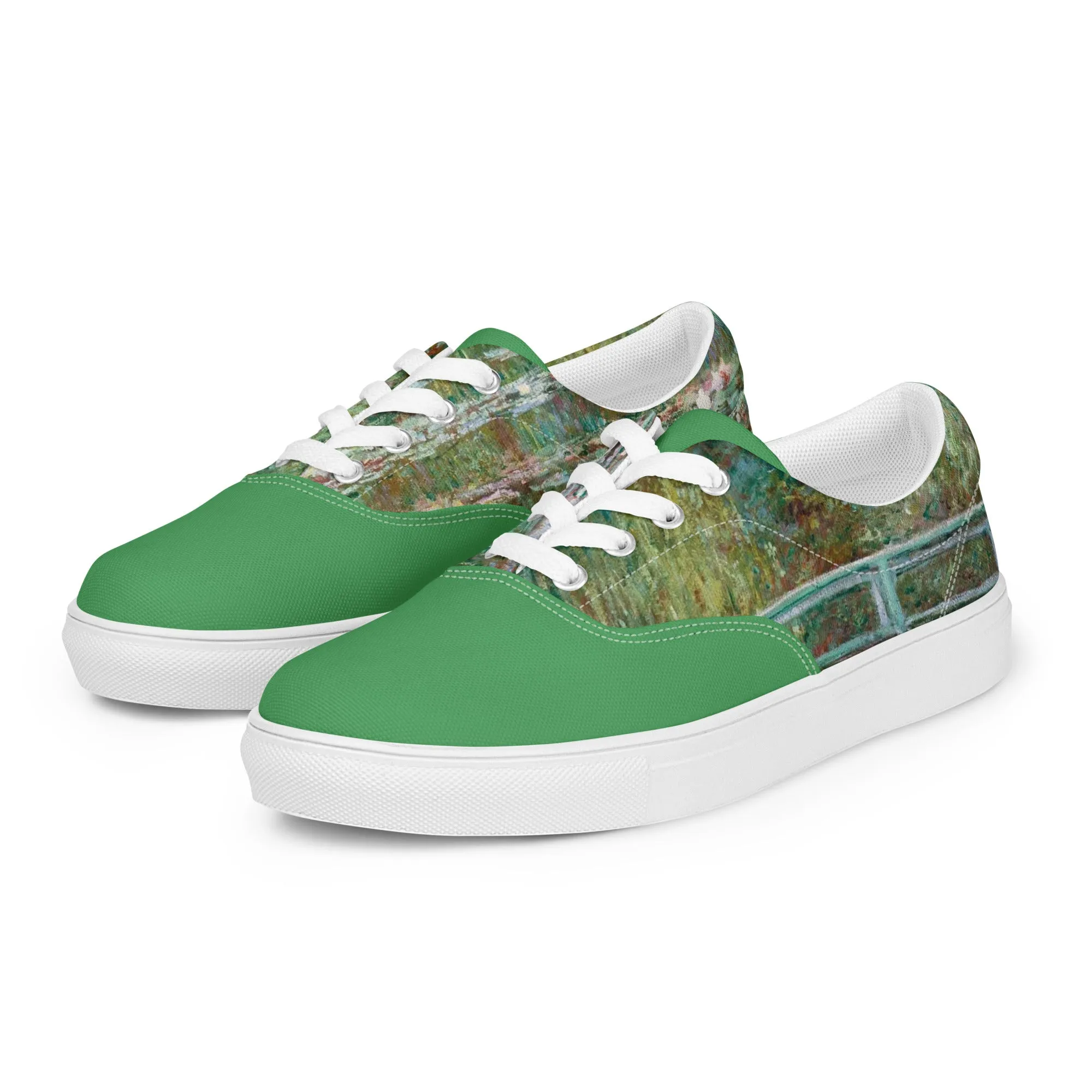 Men's Claude Monet Inspired Water Lilies lace-up canvas shoes