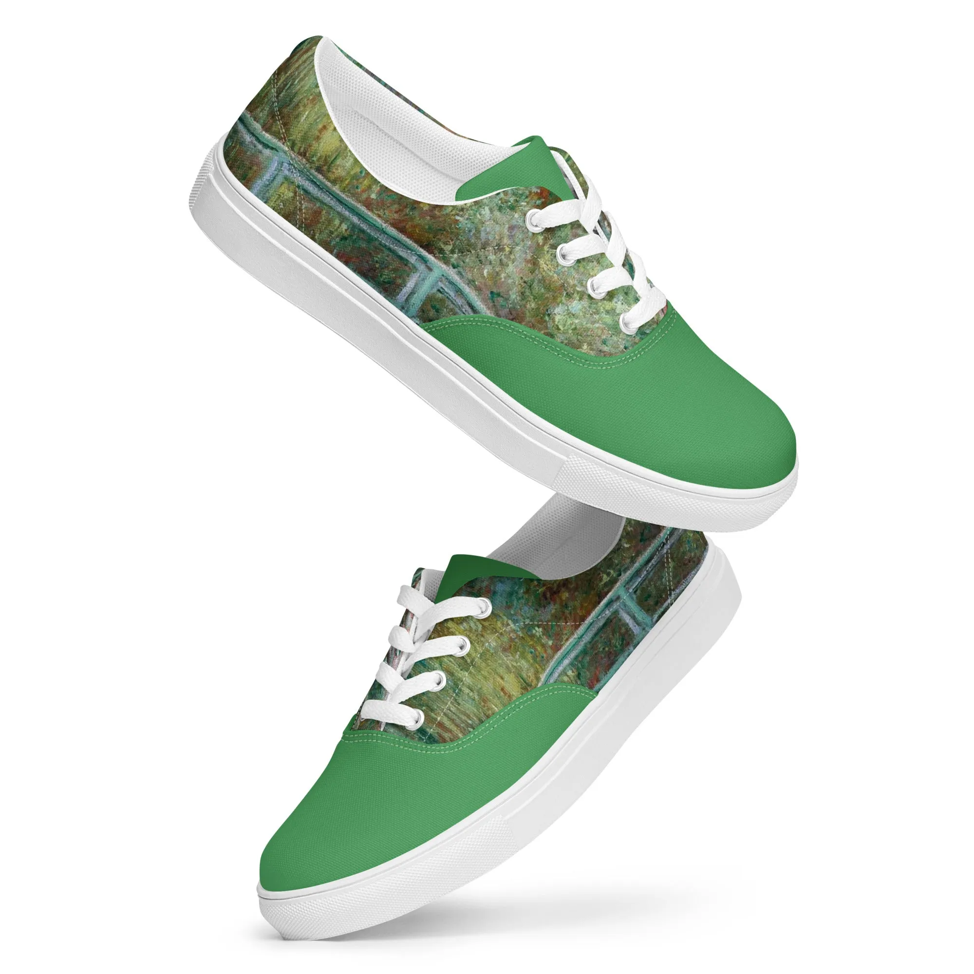 Men's Claude Monet Inspired Water Lilies lace-up canvas shoes