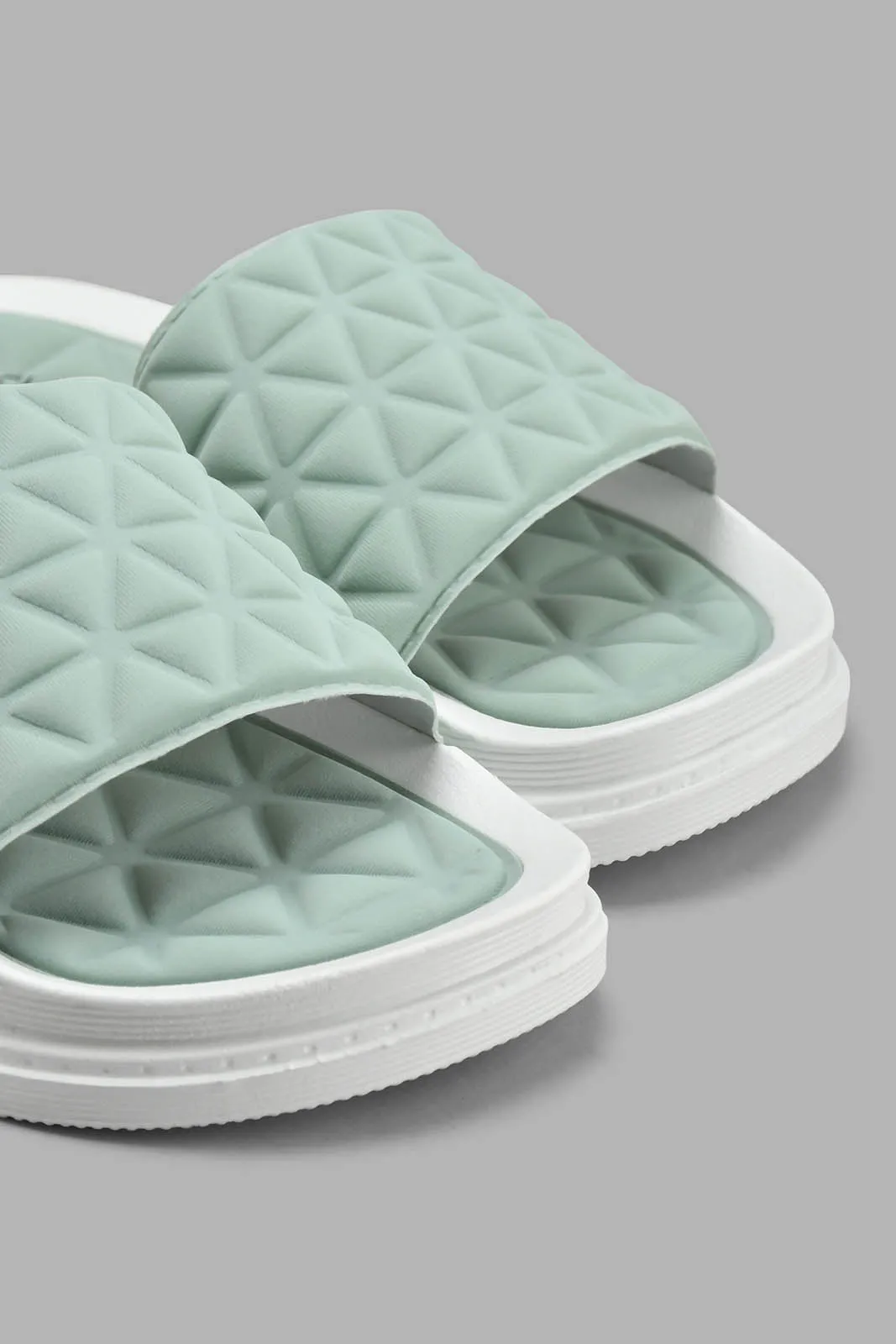 Mint Quilted Slide