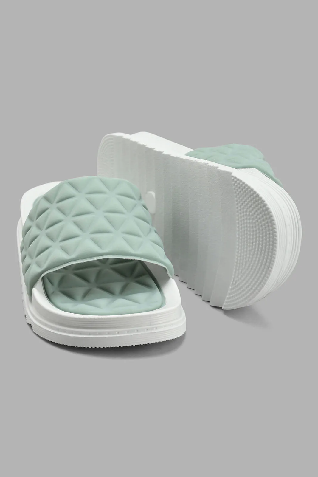 Mint Quilted Slide