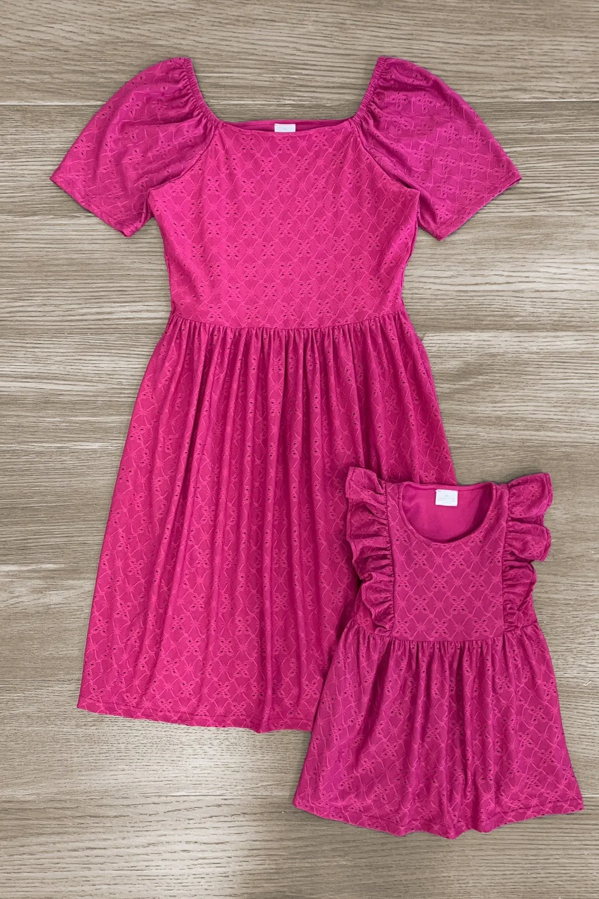 Mom & Me - Plum Eyelet Dress