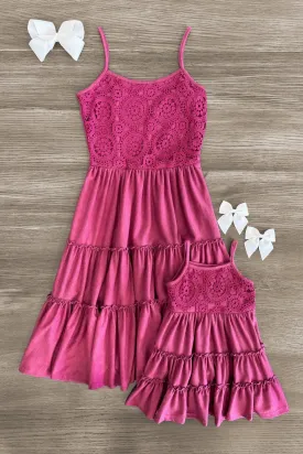 Mom & Me - Plum Ruffle Tank Dress