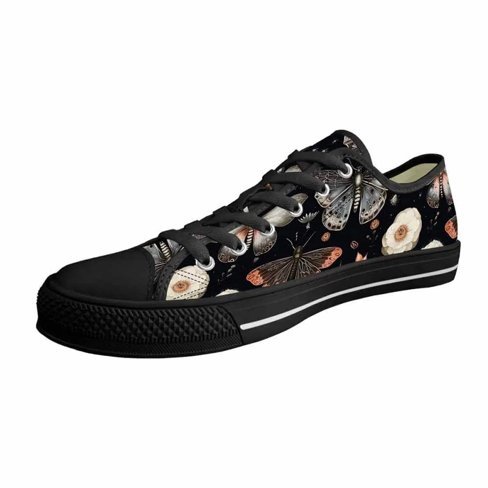 Moth And Butterfly Print Canvas Shoes