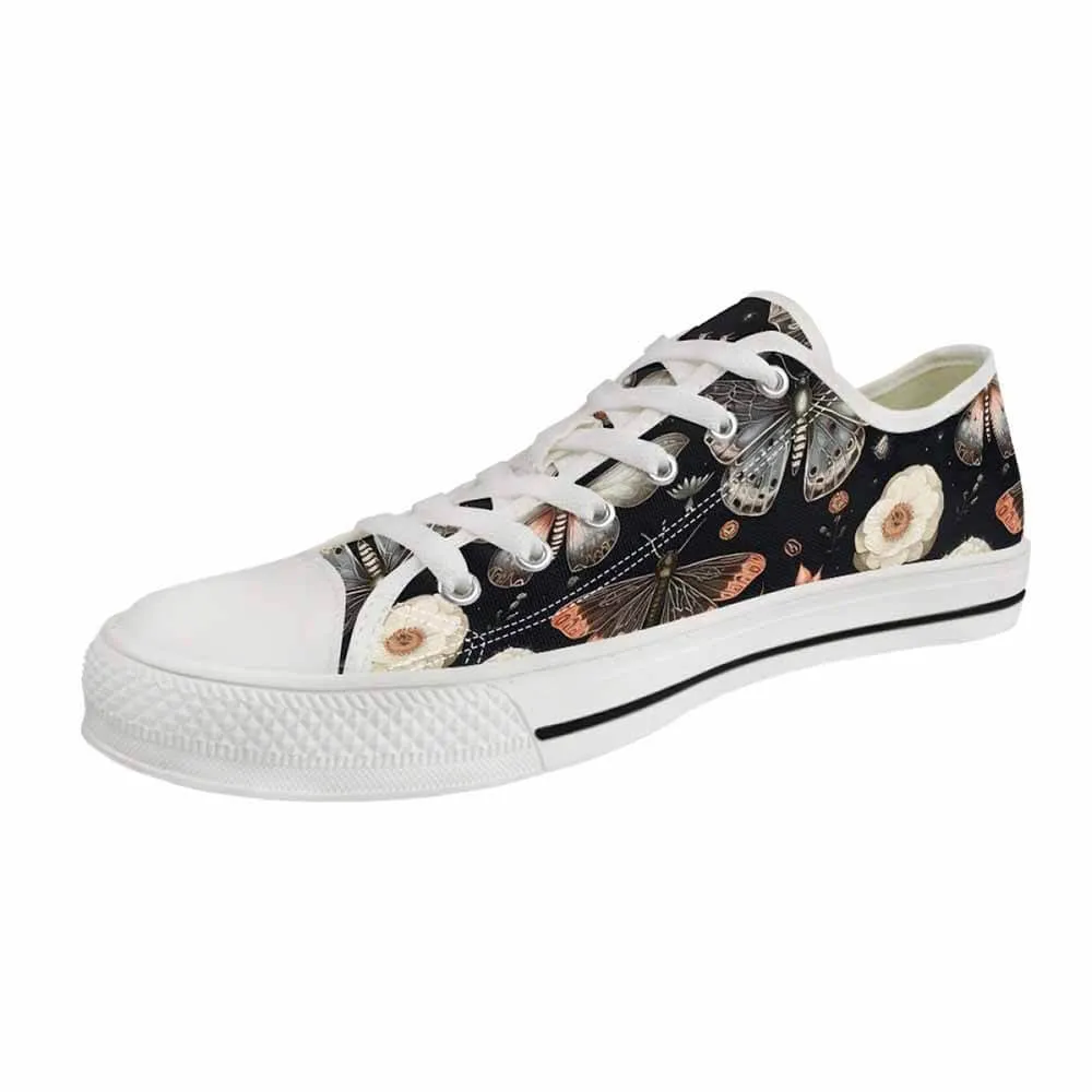 Moth And Butterfly Print Canvas Shoes