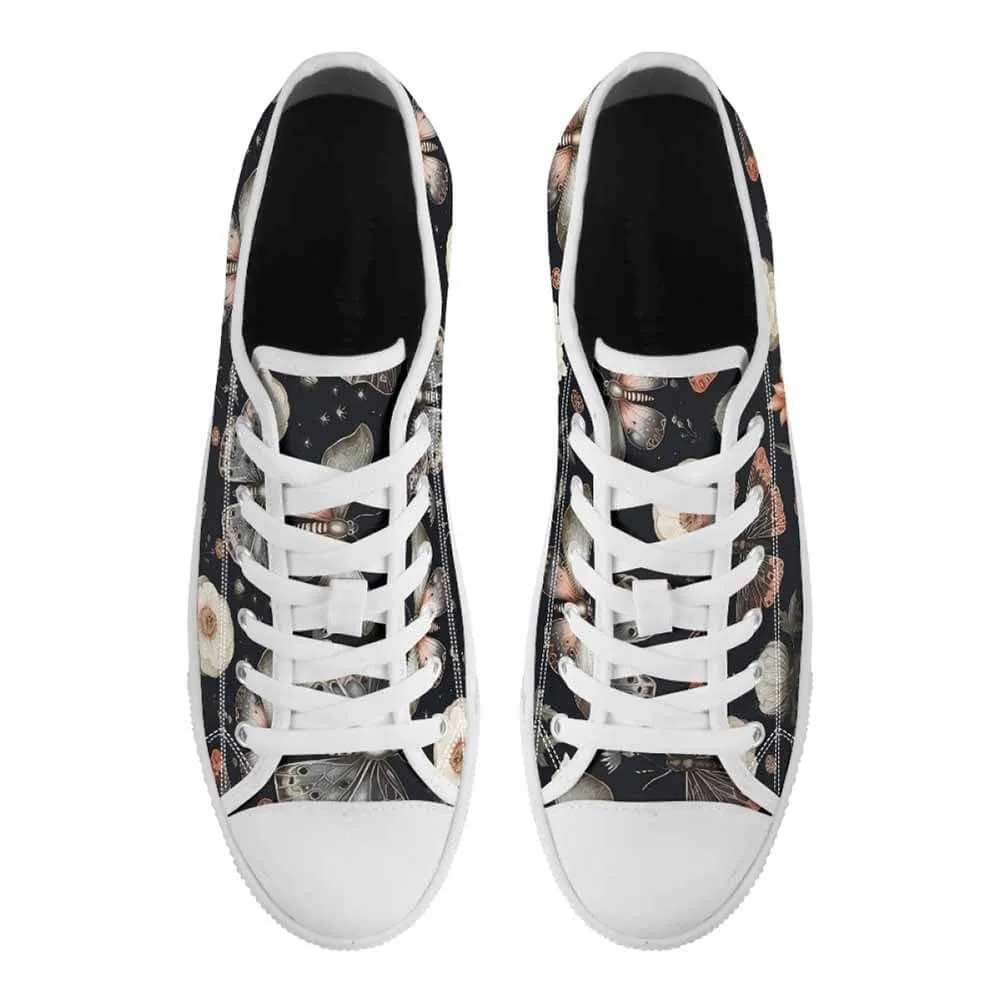 Moth And Butterfly Print Canvas Shoes