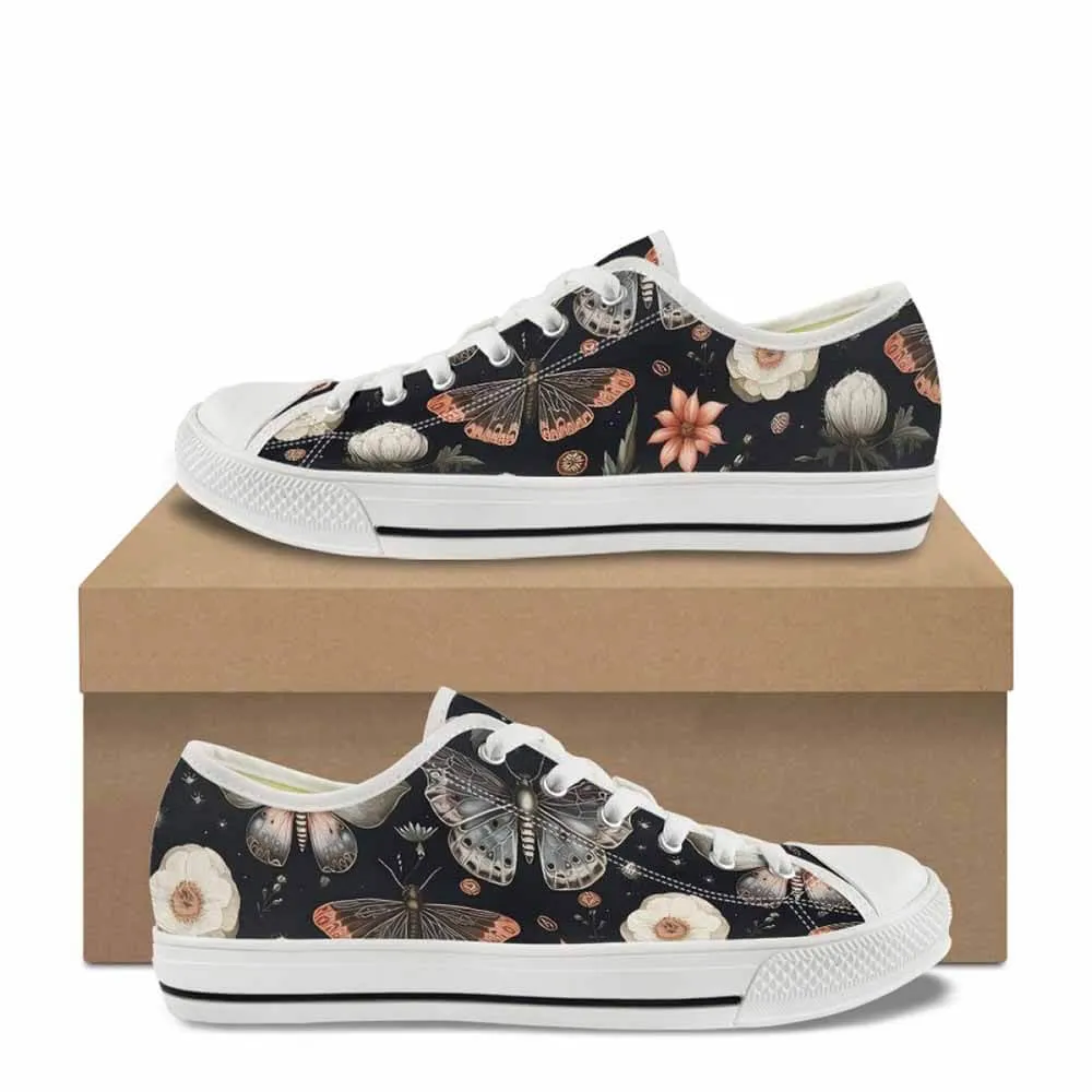 Moth And Butterfly Print Canvas Shoes