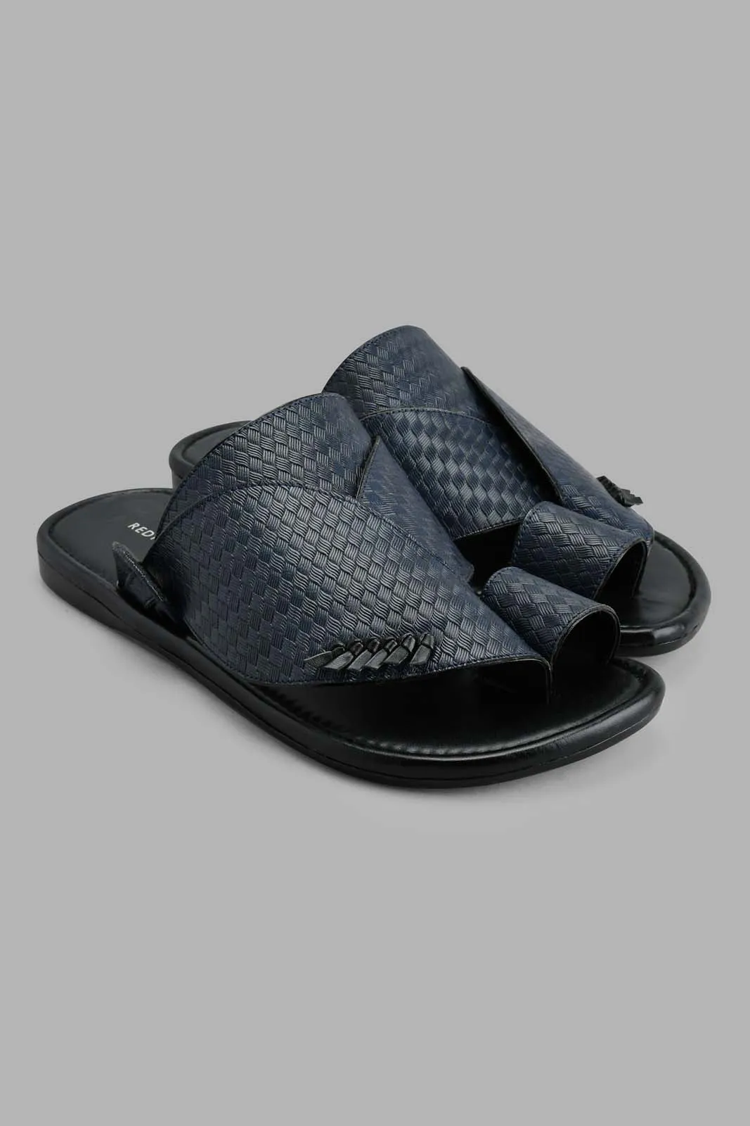 Navy Textured Traditional Sandal