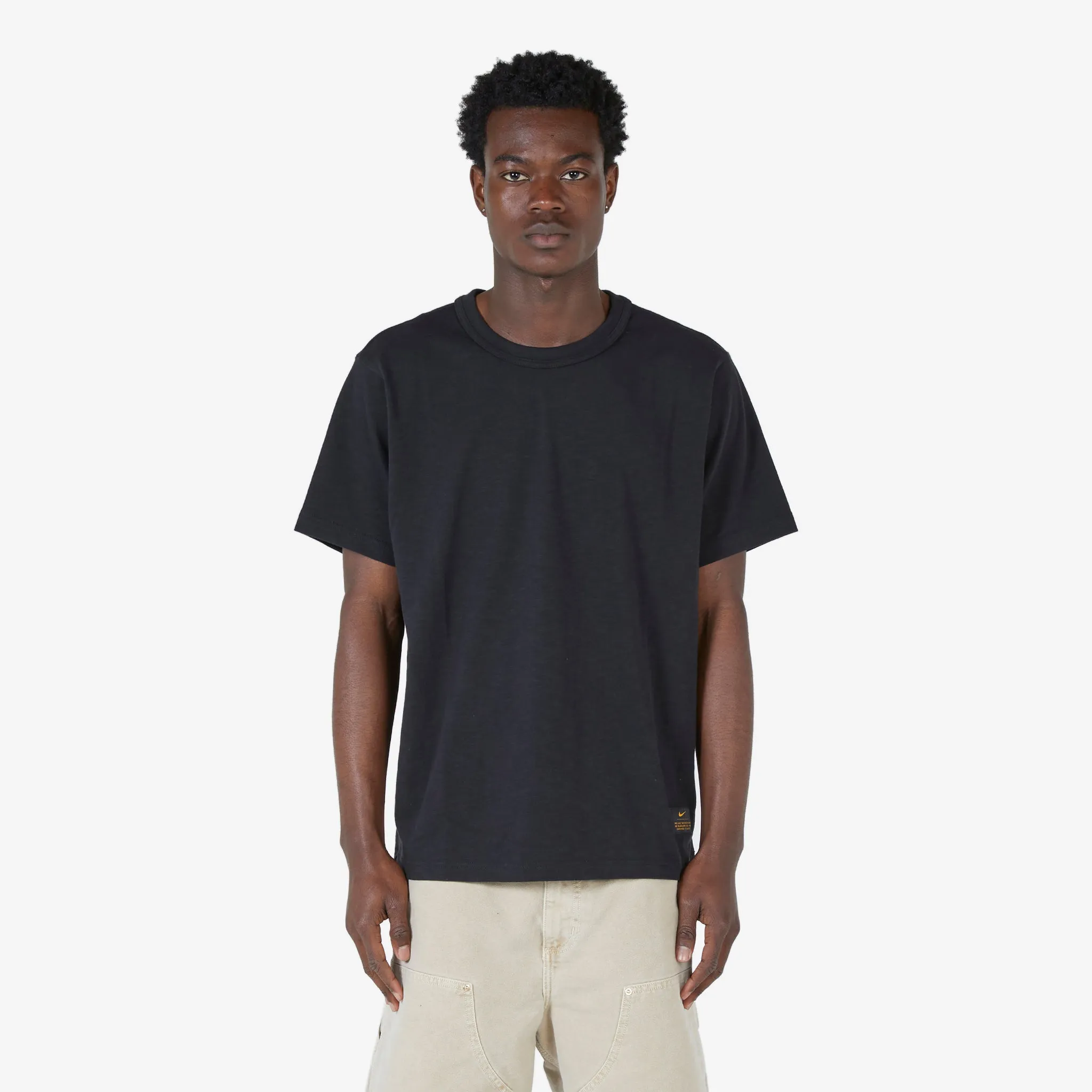 Nike Life Short Sleeve Knit Top Black | Black