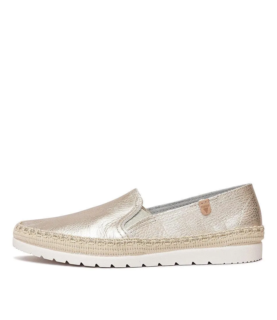 Nuria Gold Leather Espadrilles