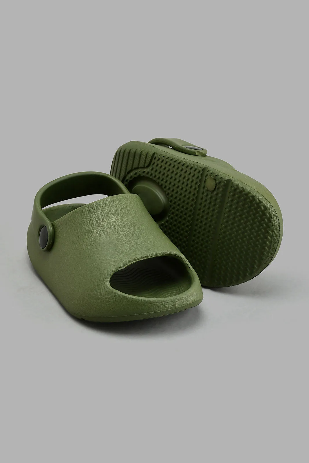 Olive Moulded Slide With Backstrap