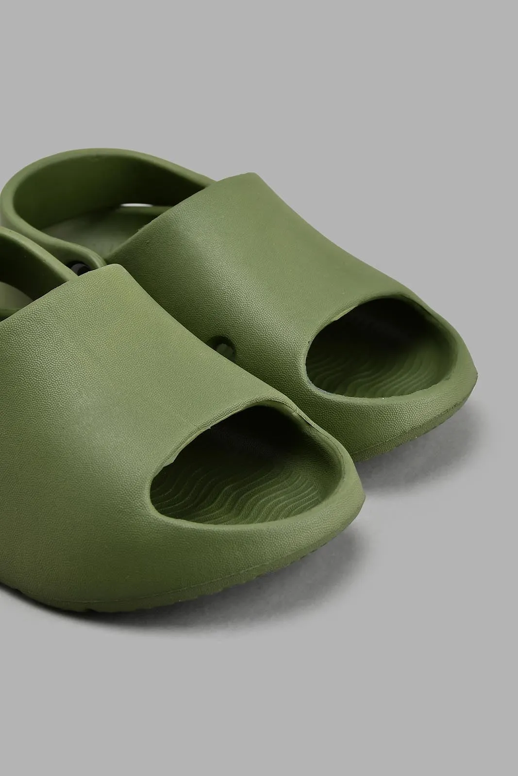 Olive Moulded Slide With Backstrap