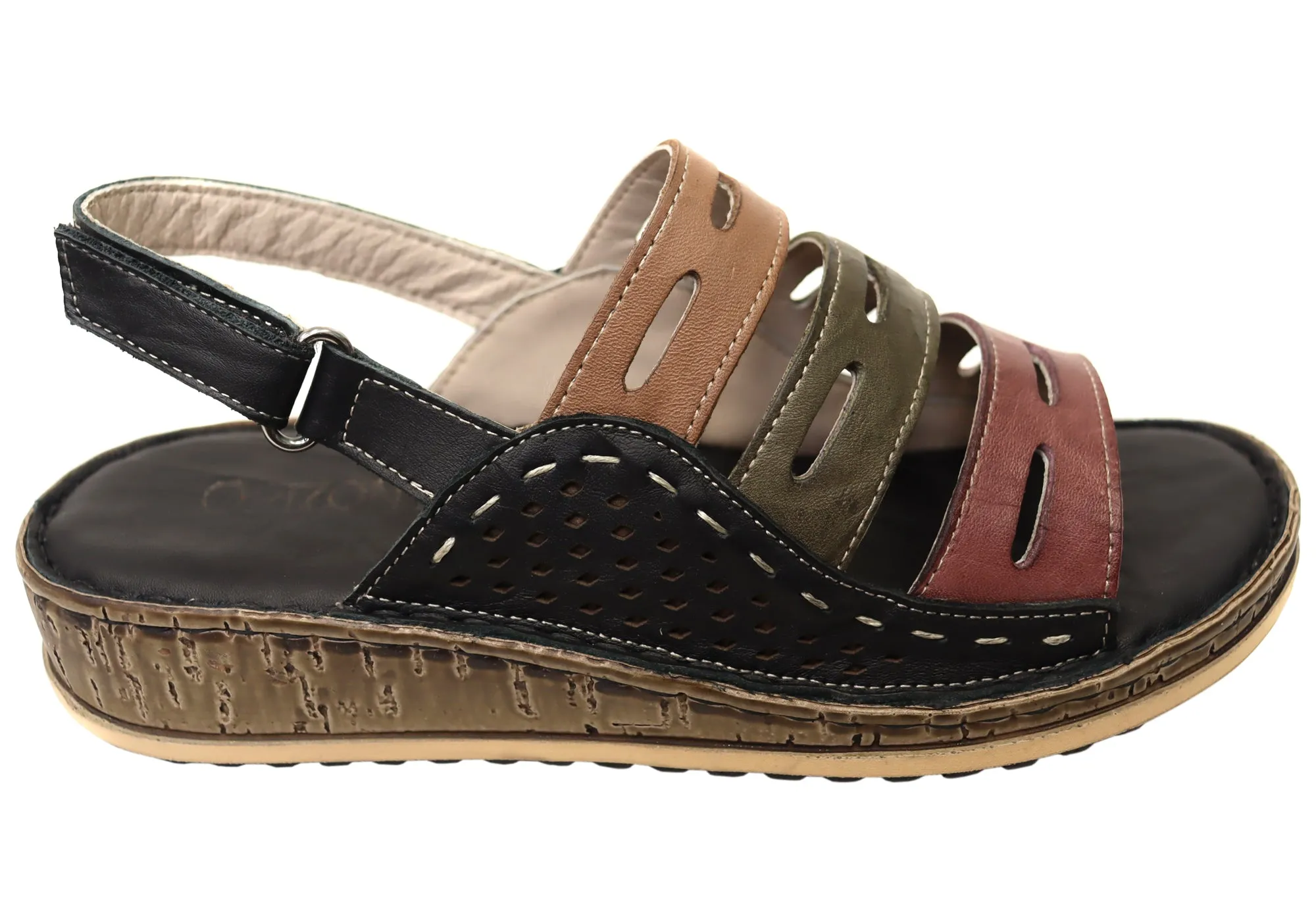 Orizonte Popi Womens Comfortable European Leather Sandals