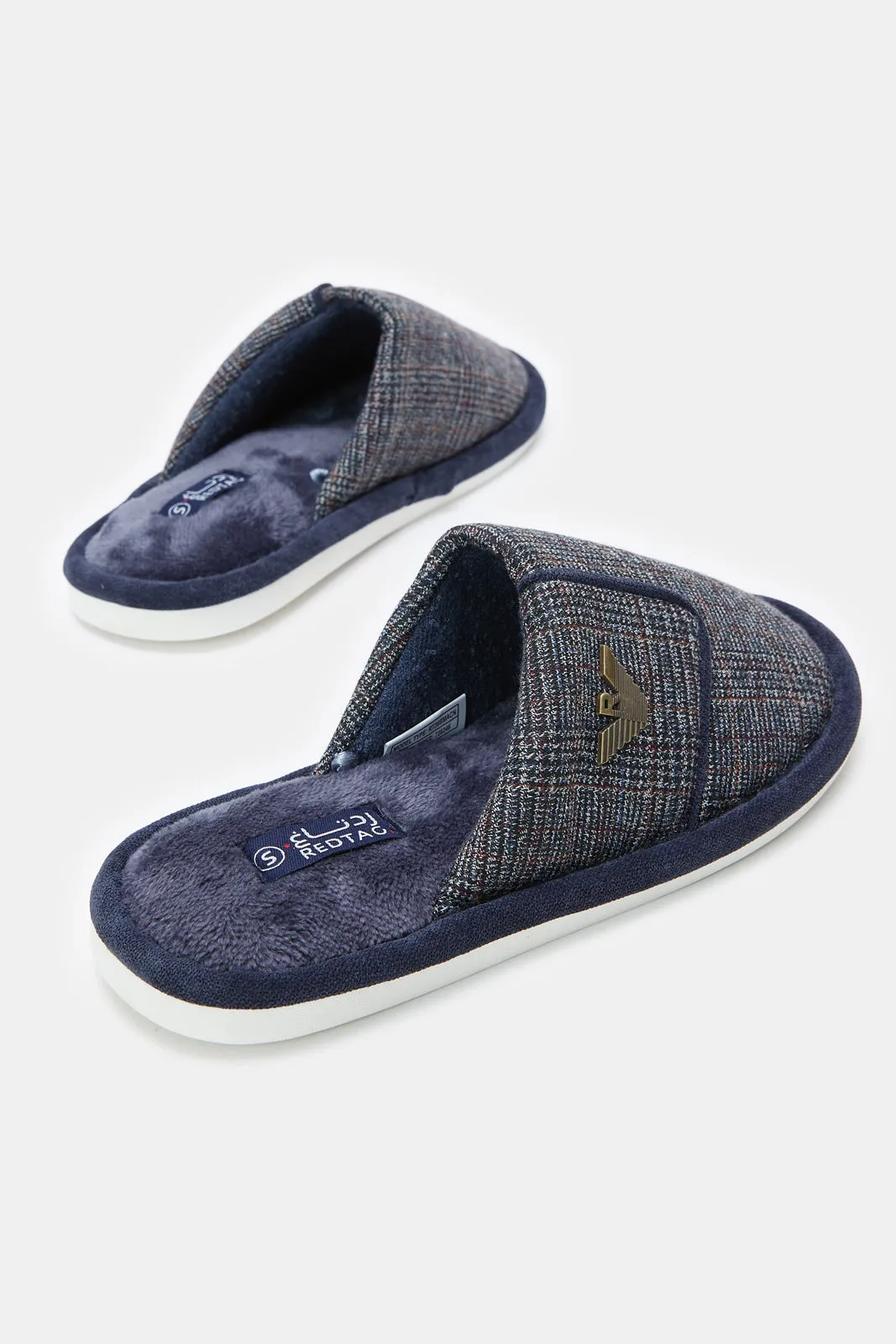 Senior Boys Navy Mule Slippers