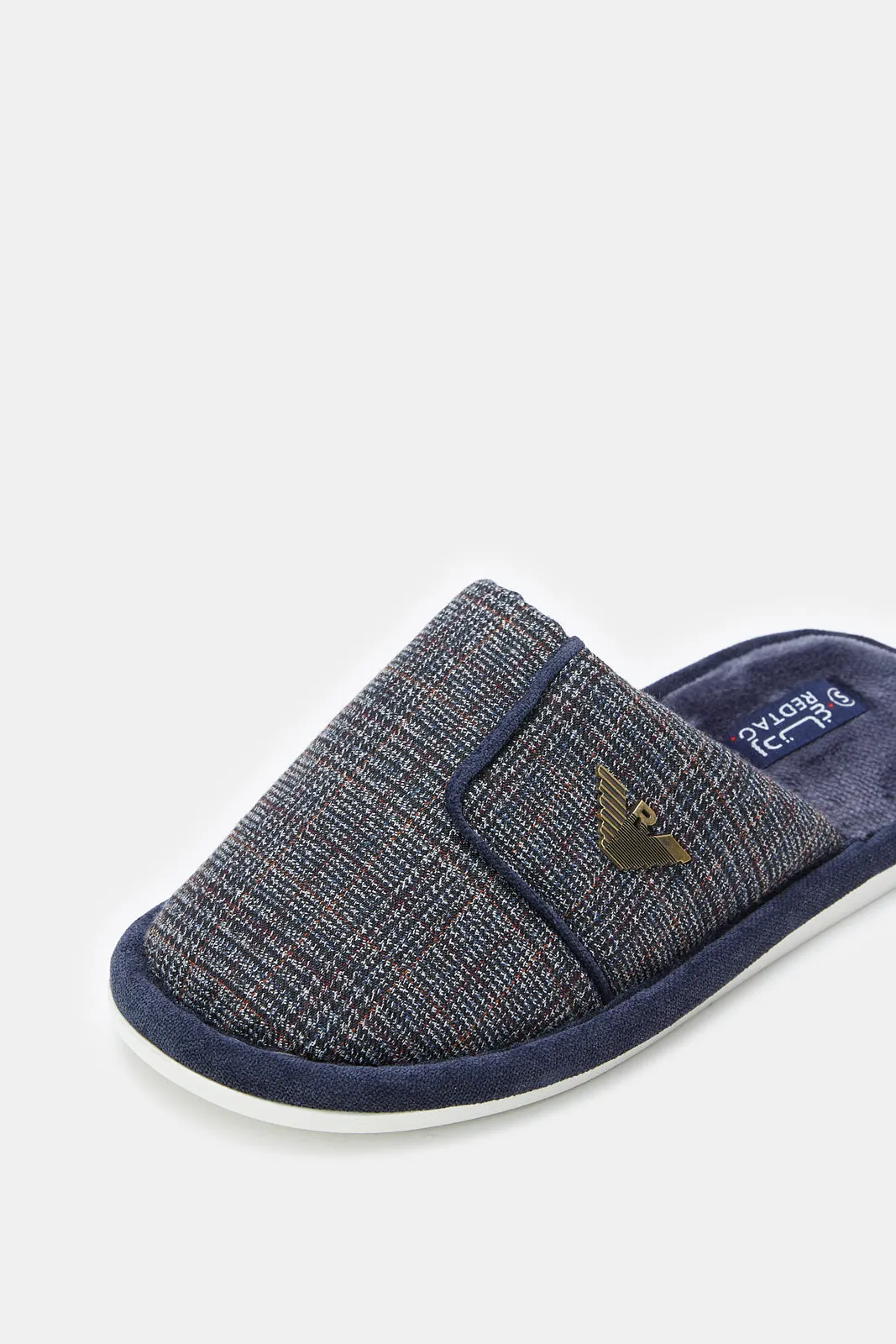 Senior Boys Navy Mule Slippers