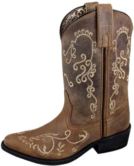 Smoky Mountain Children's Jolene Pull On Embroidered Snip Toe Boot