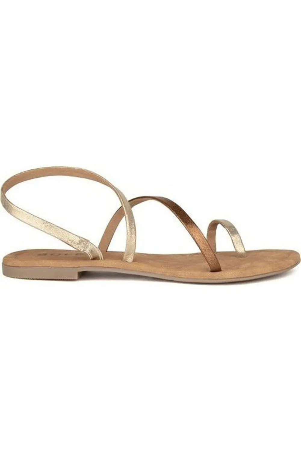 SOLES Gold Flat Sandals - Chic & Trendy Footwear