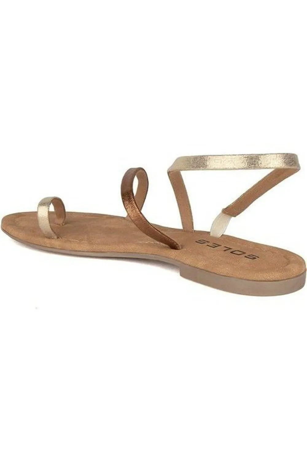 SOLES Gold Flat Sandals - Chic & Trendy Footwear