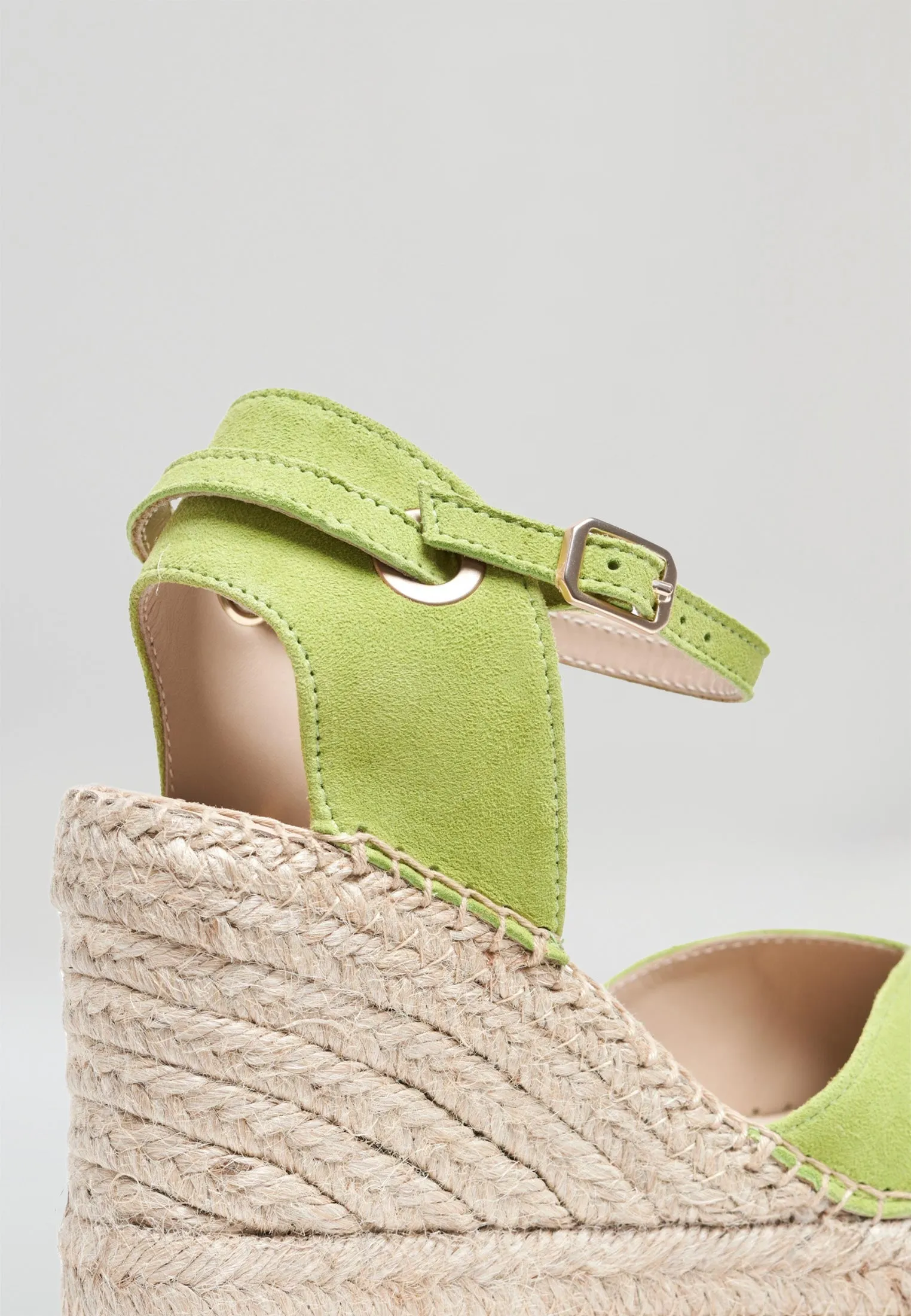 Square Toe Wedges - Lime Suede