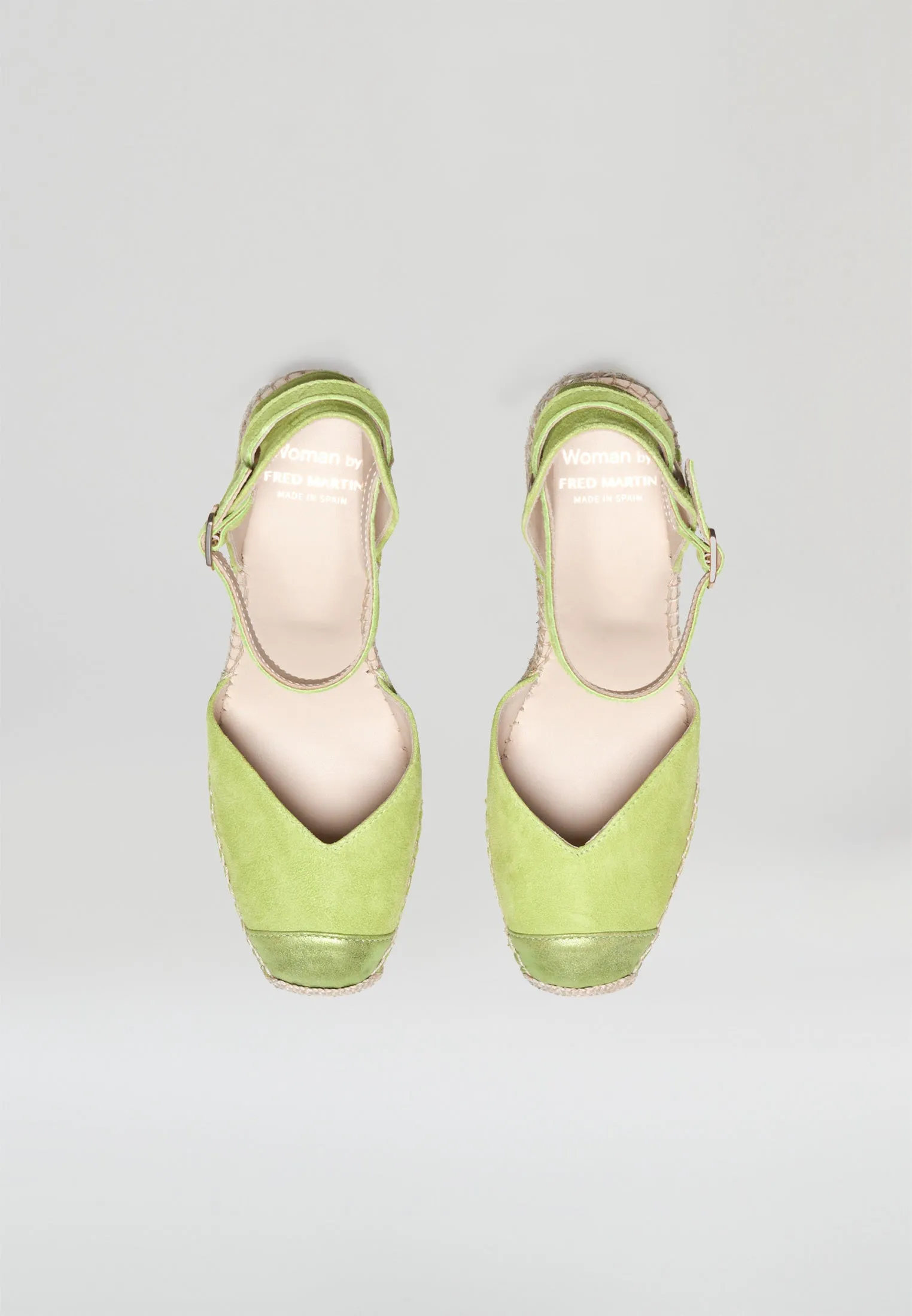 Square Toe Wedges - Lime Suede