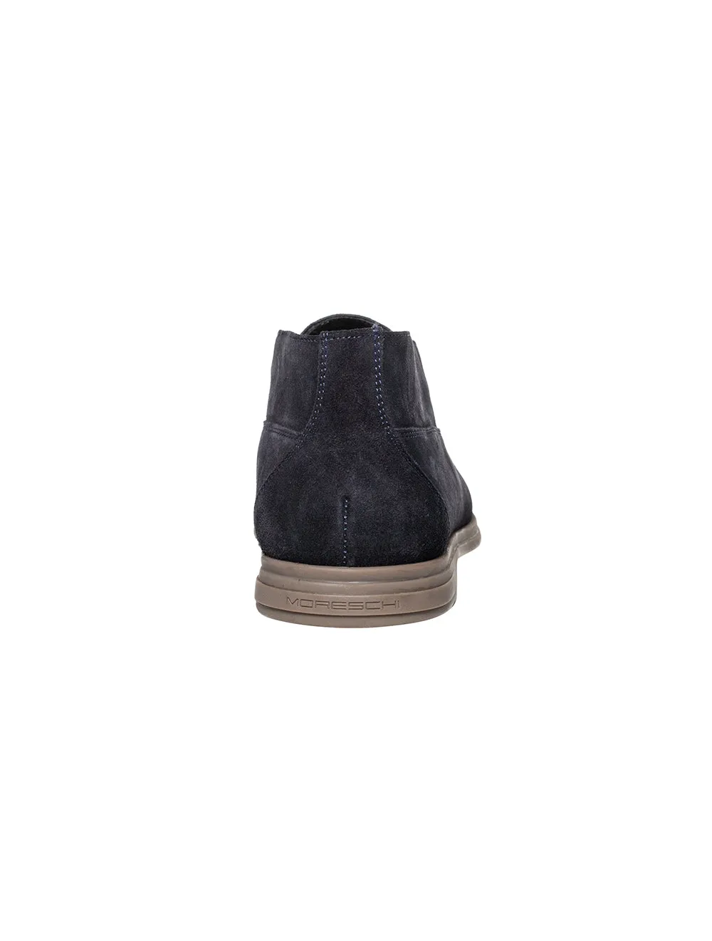 Suede Calfskin Ankle Boot Navy