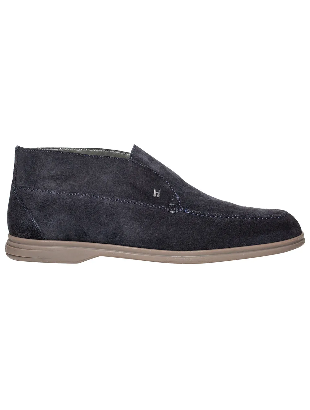 Suede Calfskin Ankle Boot Navy