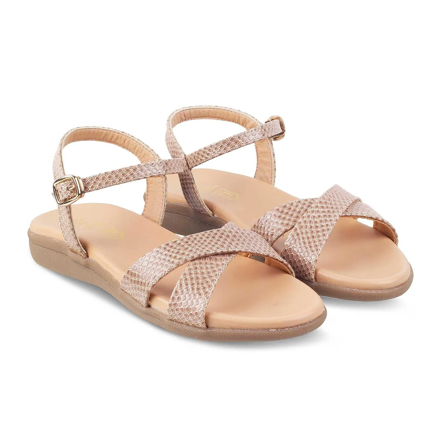 The Abackstrap Beige Women's Casual Flats Tresmode