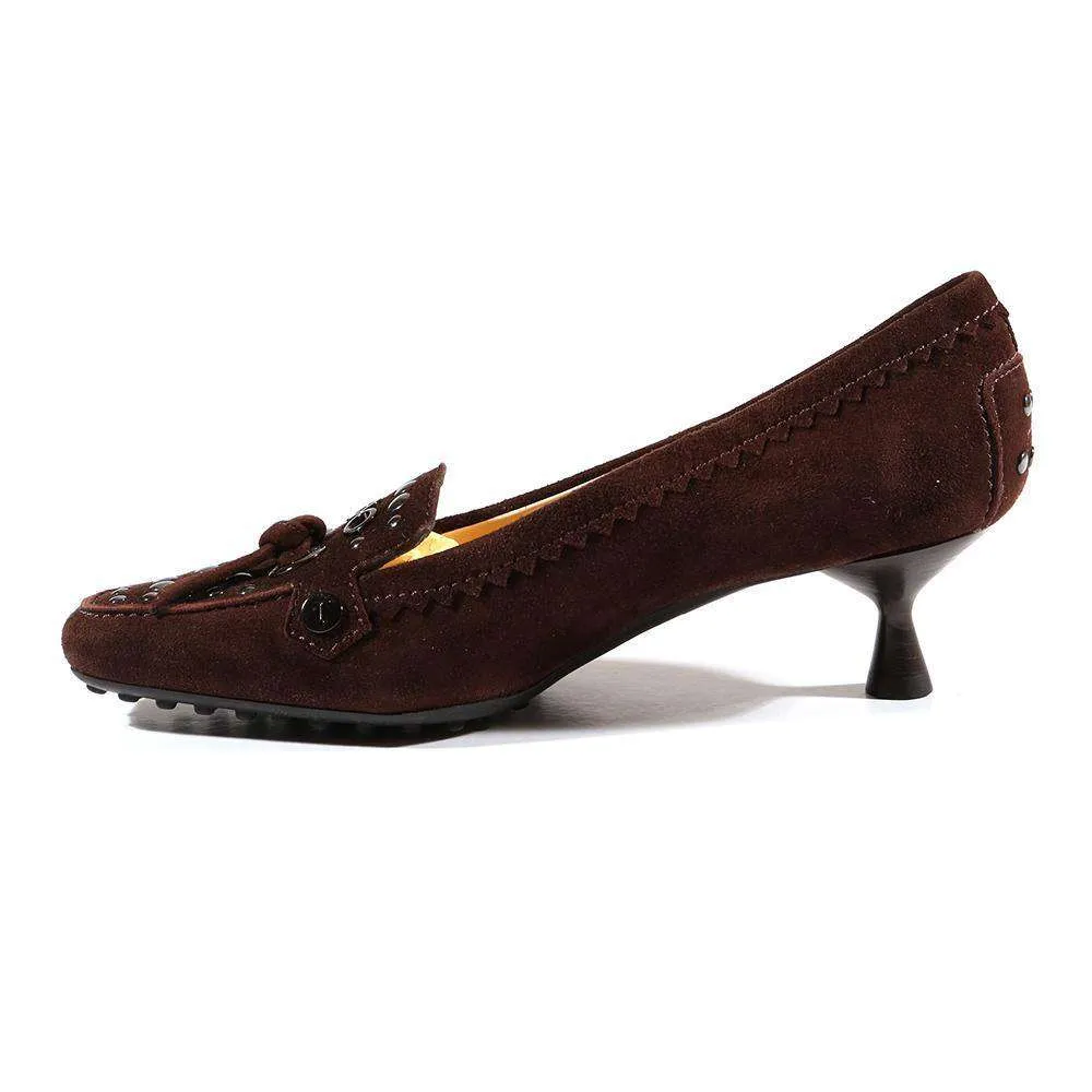 Tods Women's Designer Shoes Designer Brown Leather Pumps (TDW05)