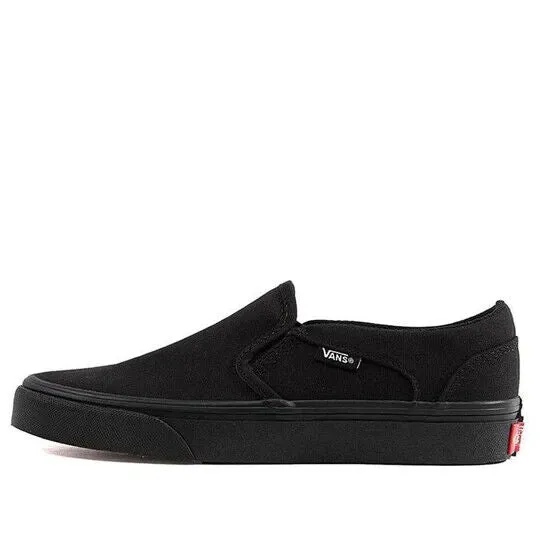 Vans Asher VN0A45JM186 Women's Black Canvas Slip-on Skateboard Shoes KHO146