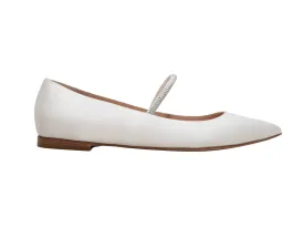 White Gianvito Rossi Pointed-Toe Mary Jane Ballet Flats Size 41