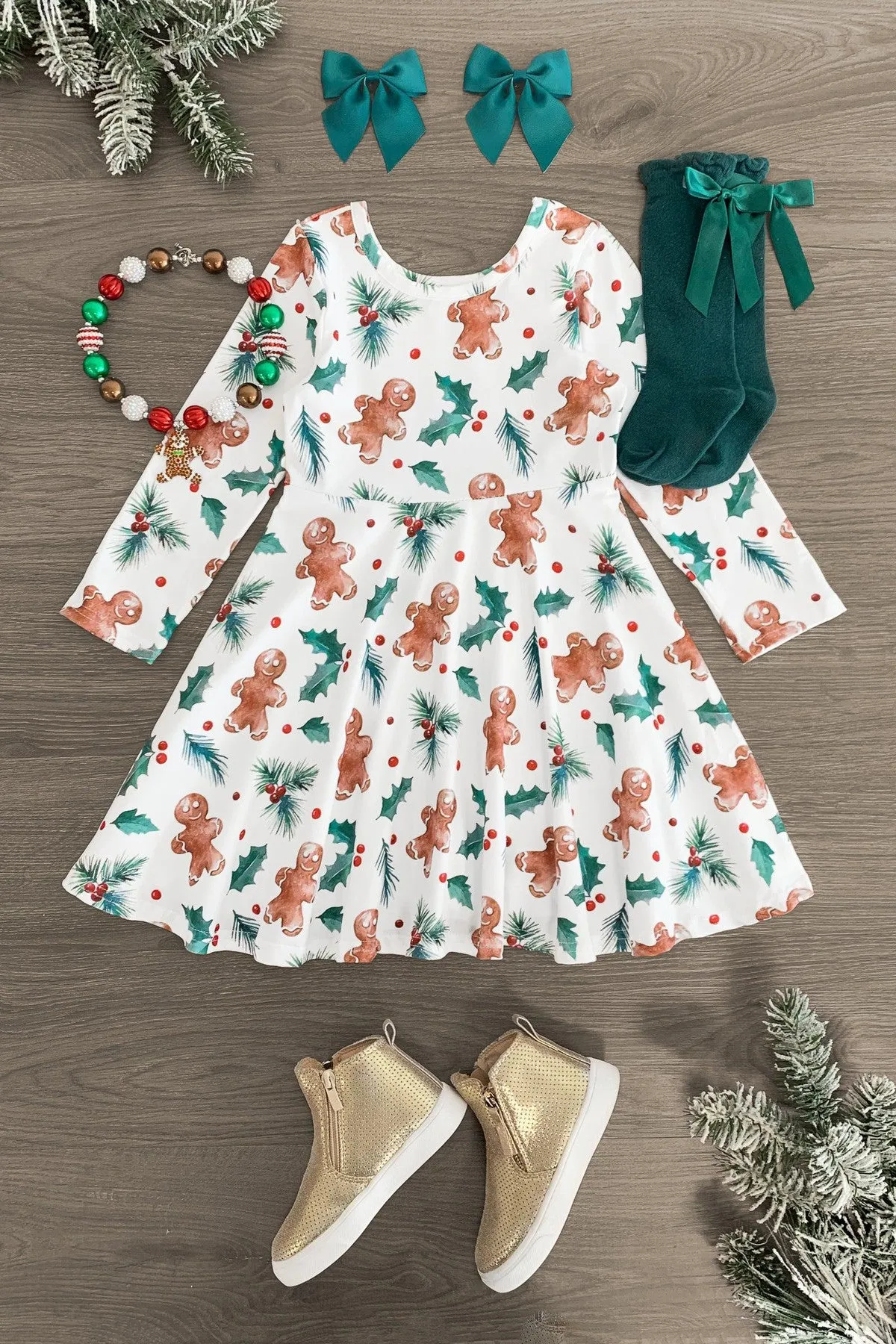 White Holly Gingerbread Dress