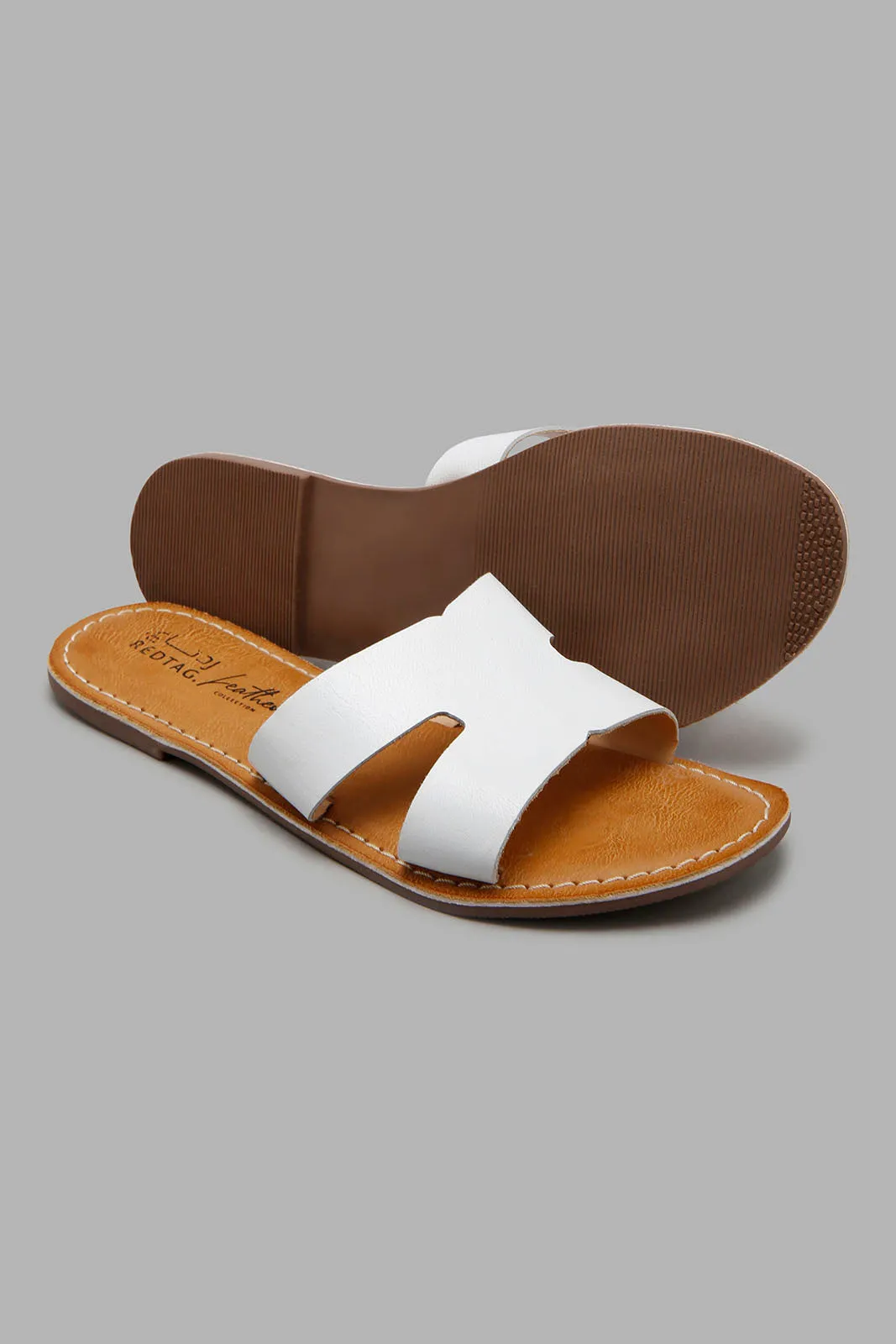 White Leather Mule