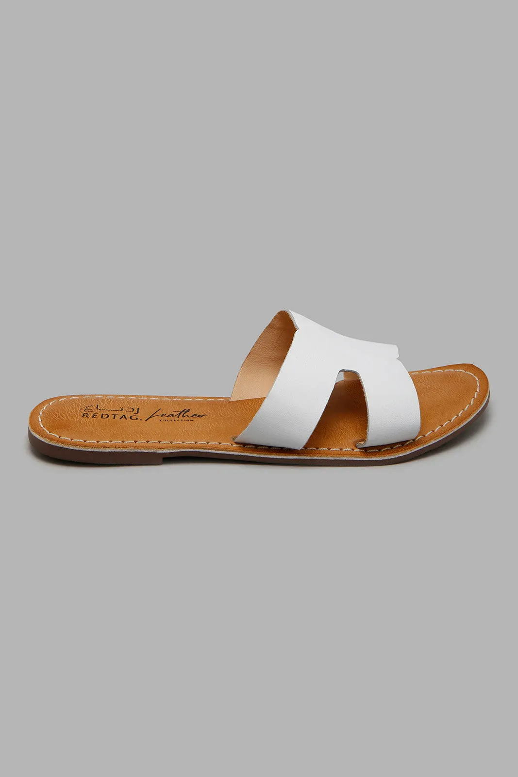 White Leather Mule