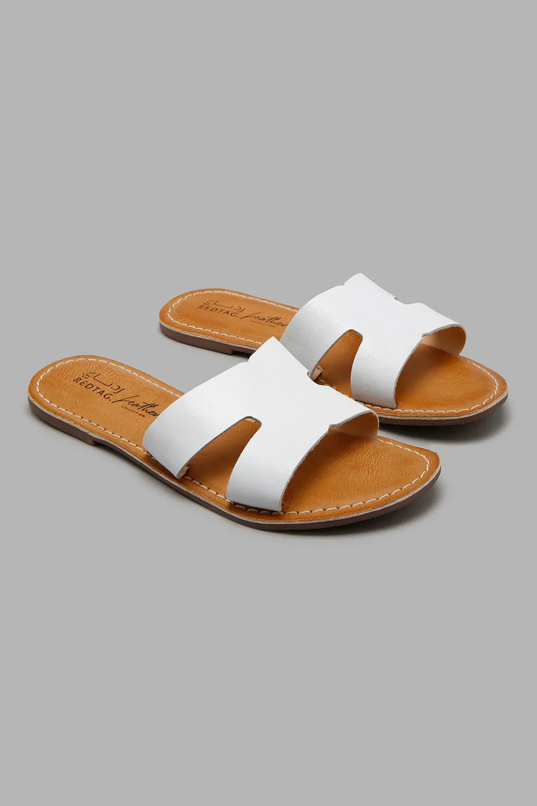 White Leather Mule