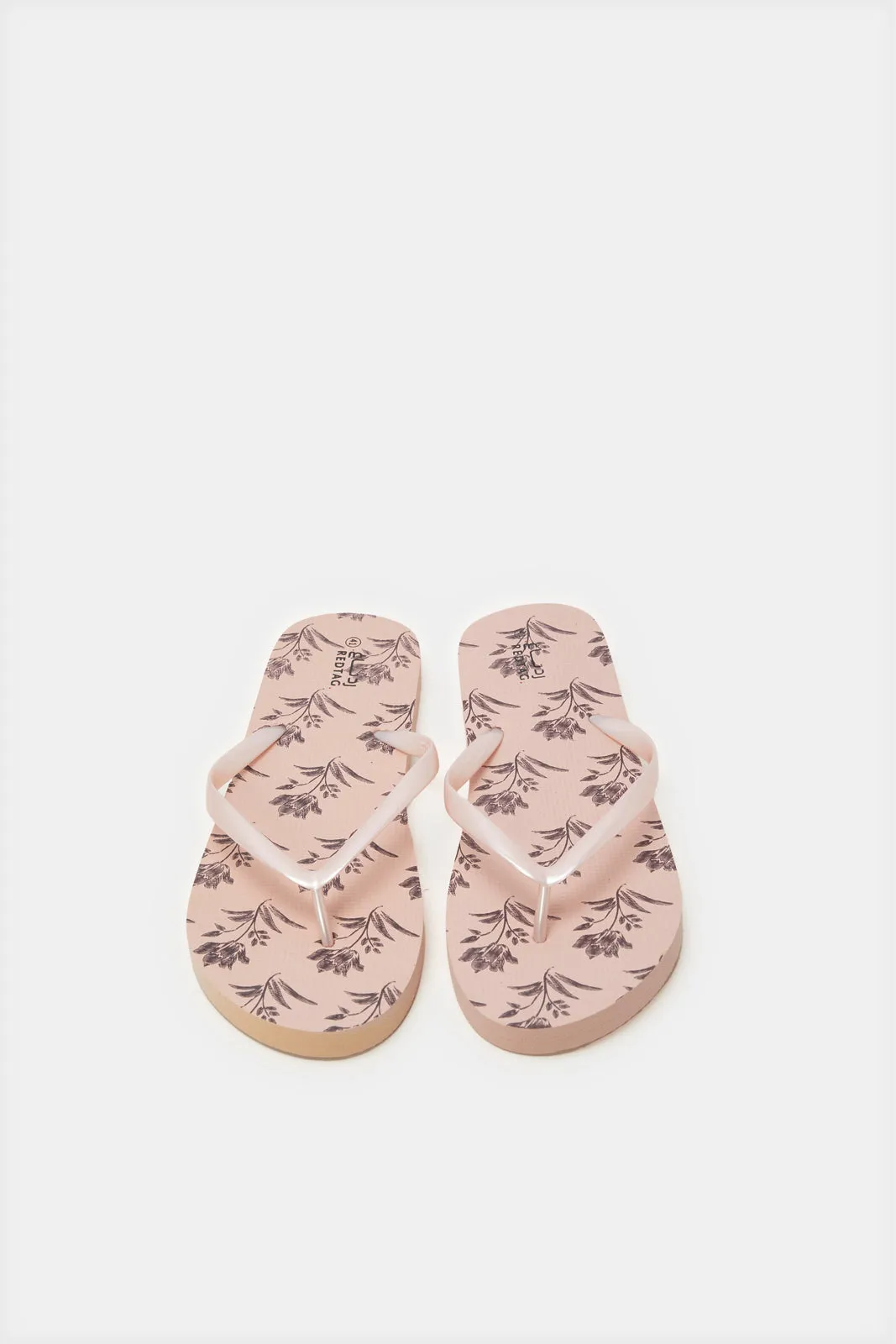 Women Beige Printed Flip Flop