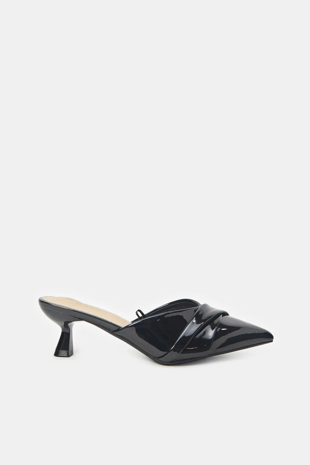 Women Black Patent Mule