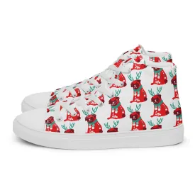 Women Christmas High Top Canvas Shoes (Glamourange Holiday Magic Canvas Shoes For Women - 0013)