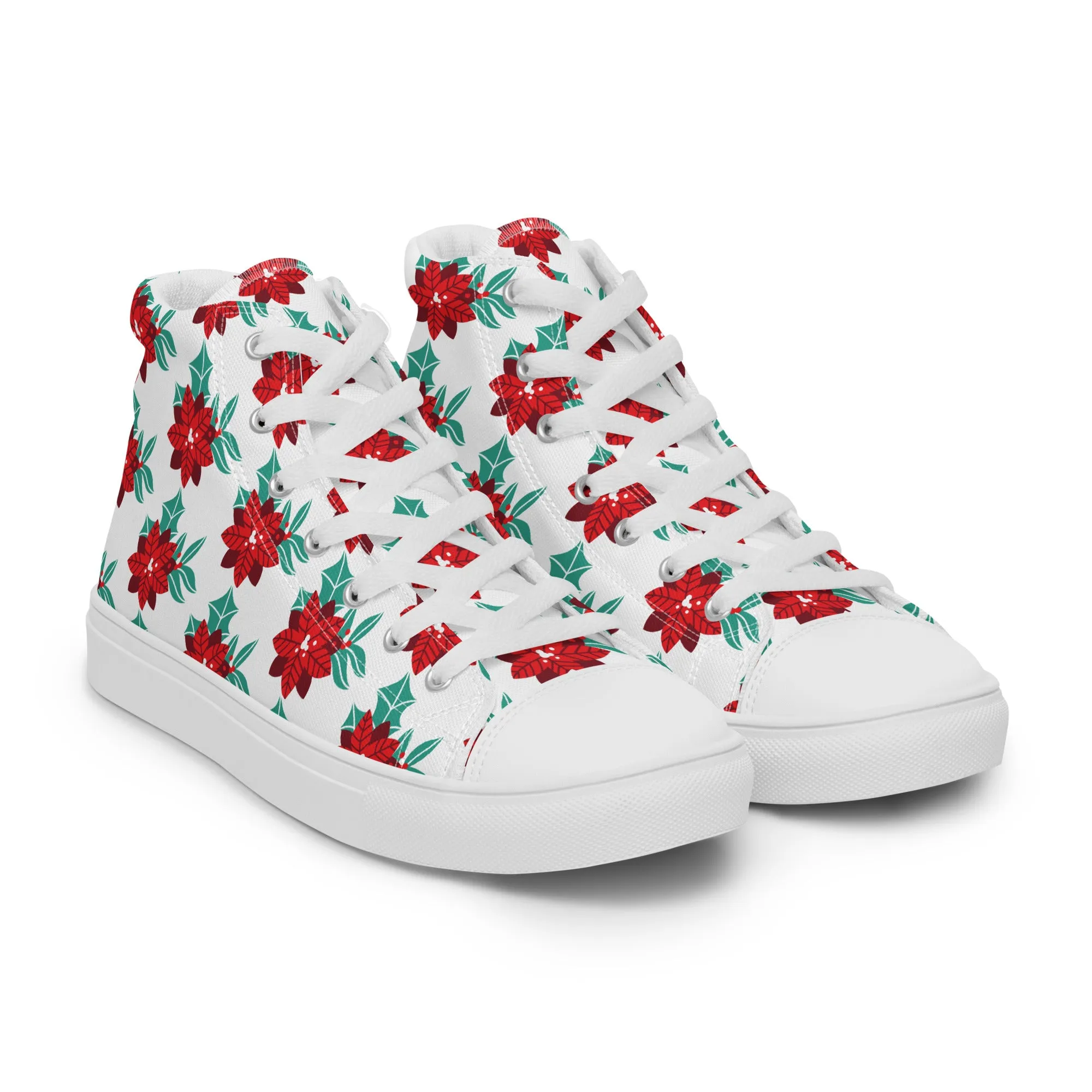 Women Christmas High Top Canvas Shoes (Glamourange Holiday Magic Canvas Shoes For Women - 003)