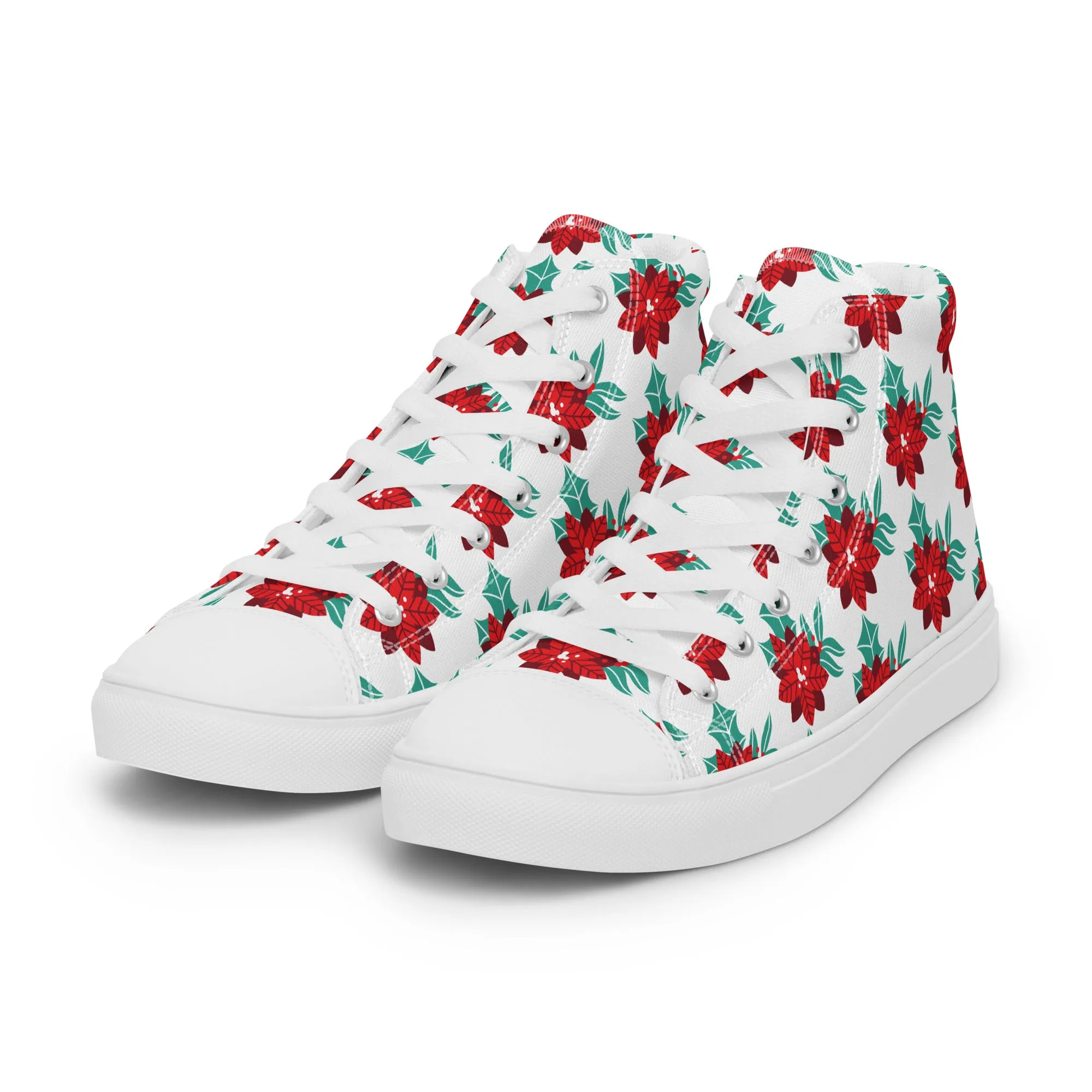 Women Christmas High Top Canvas Shoes (Glamourange Holiday Magic Canvas Shoes For Women - 003)