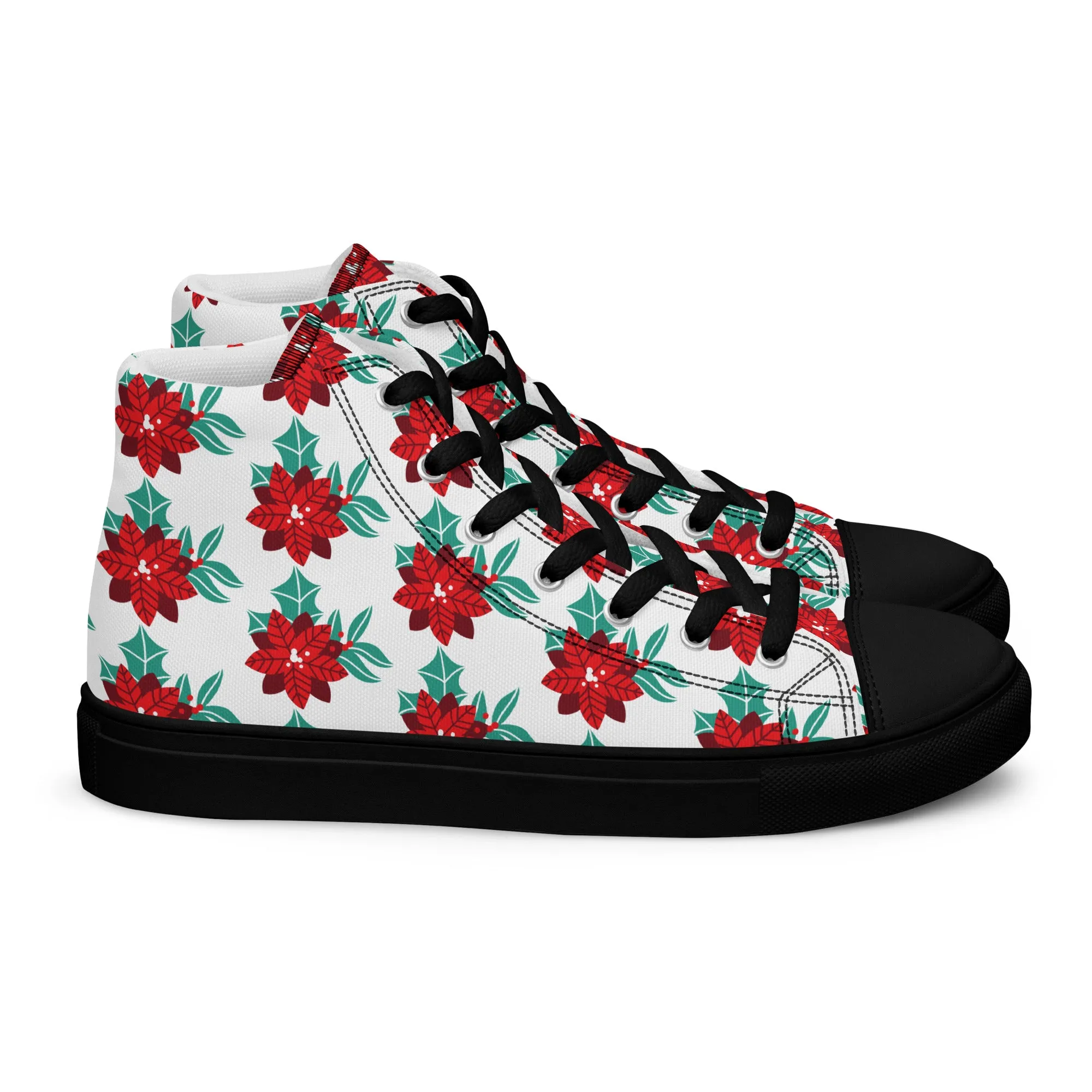 Women Christmas High Top Canvas Shoes (Glamourange Holiday Magic Canvas Shoes For Women - 003)