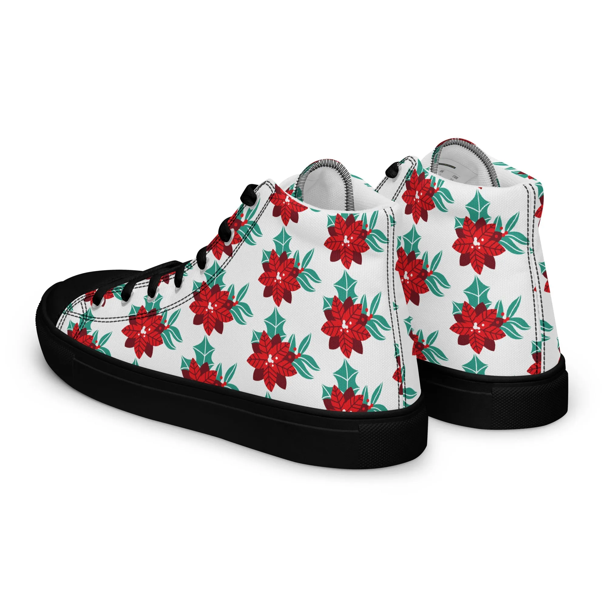 Women Christmas High Top Canvas Shoes (Glamourange Holiday Magic Canvas Shoes For Women - 003)