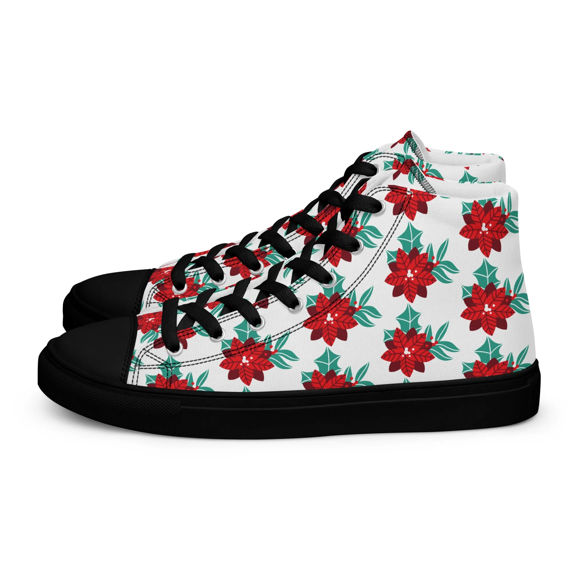 Women Christmas High Top Canvas Shoes (Glamourange Holiday Magic Canvas Shoes For Women - 003)