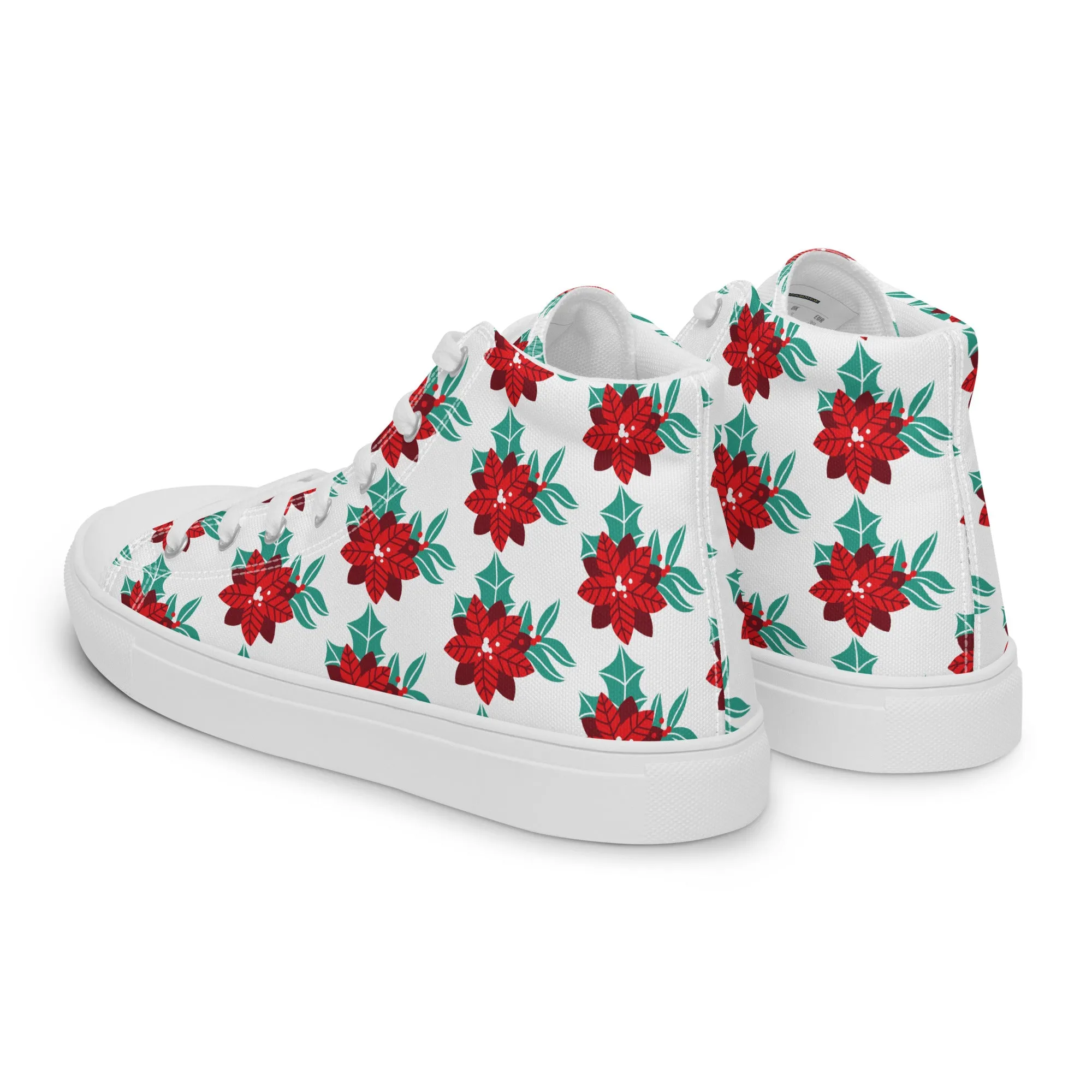 Women Christmas High Top Canvas Shoes (Glamourange Holiday Magic Canvas Shoes For Women - 003)