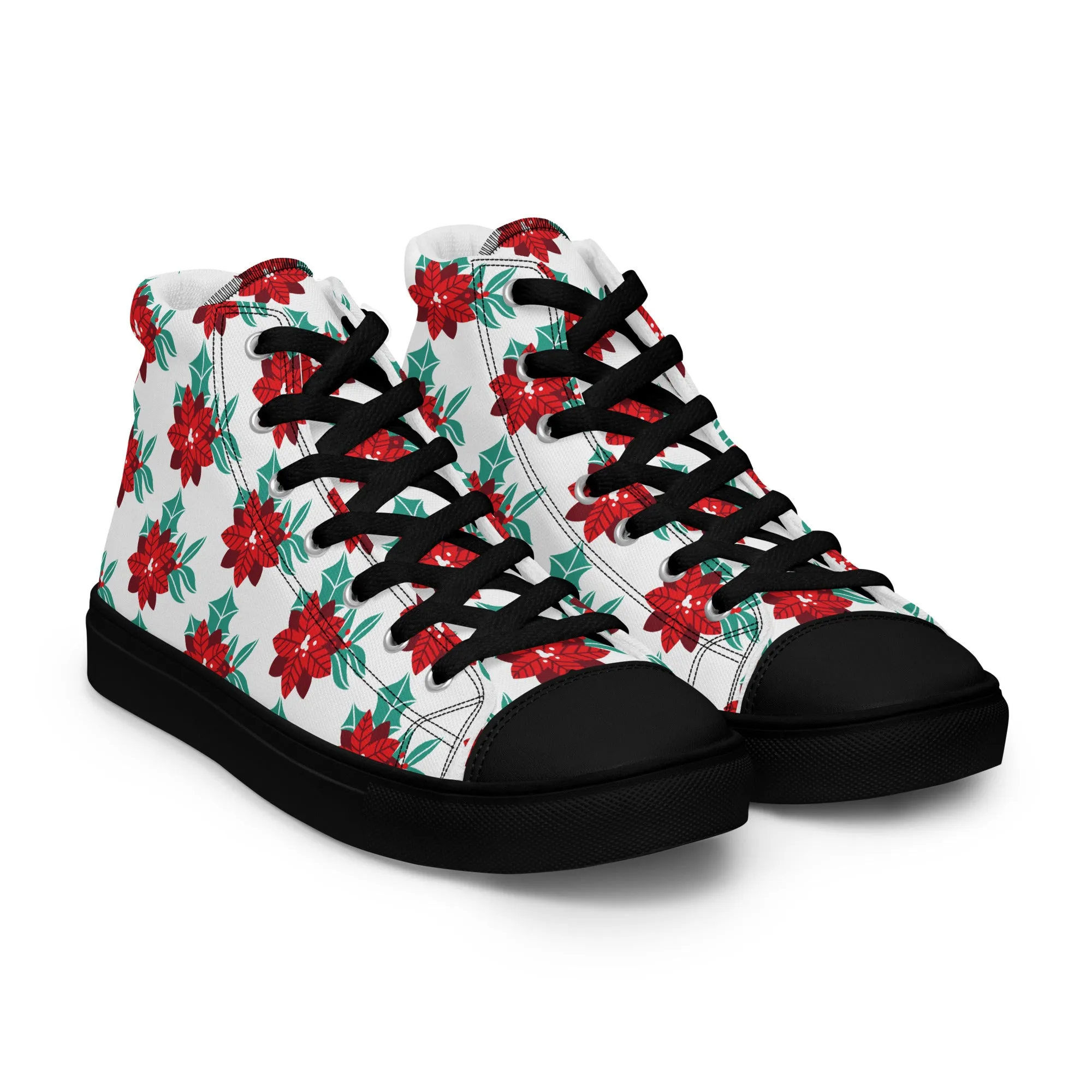 Women Christmas High Top Canvas Shoes (Glamourange Holiday Magic Canvas Shoes For Women - 003)